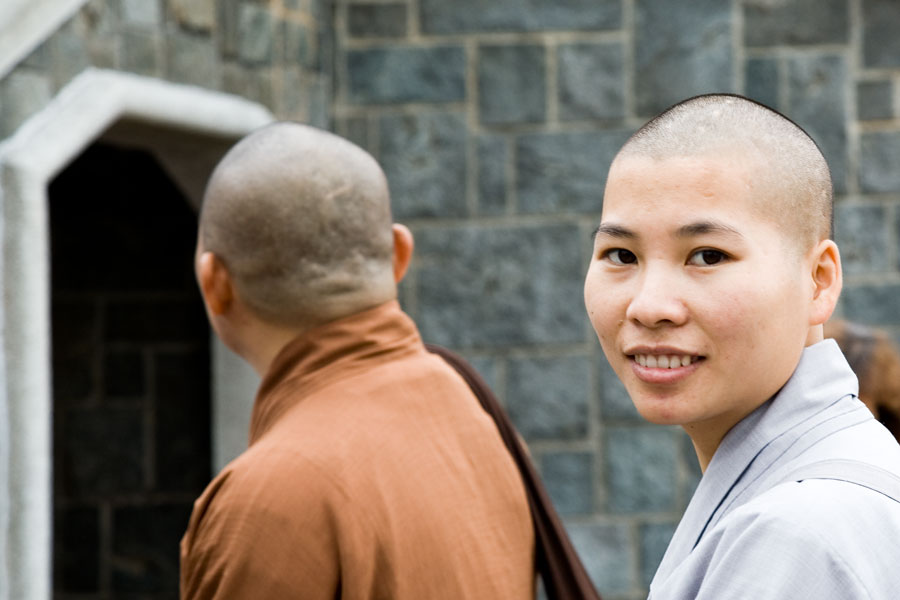 Young munk at the Tian Tan Buddha, Ngong Ping, Lantau Island